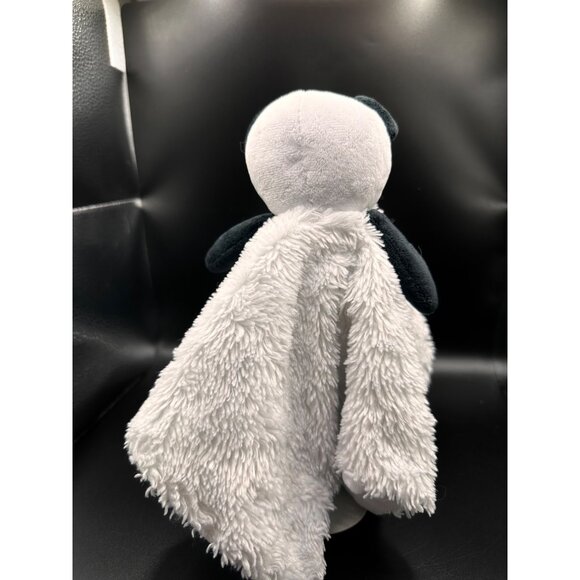 Okie Dokie Panda Plush Baby Security Blanket Lovey Black White Swirl 13” Plush - Picture 9 of 10